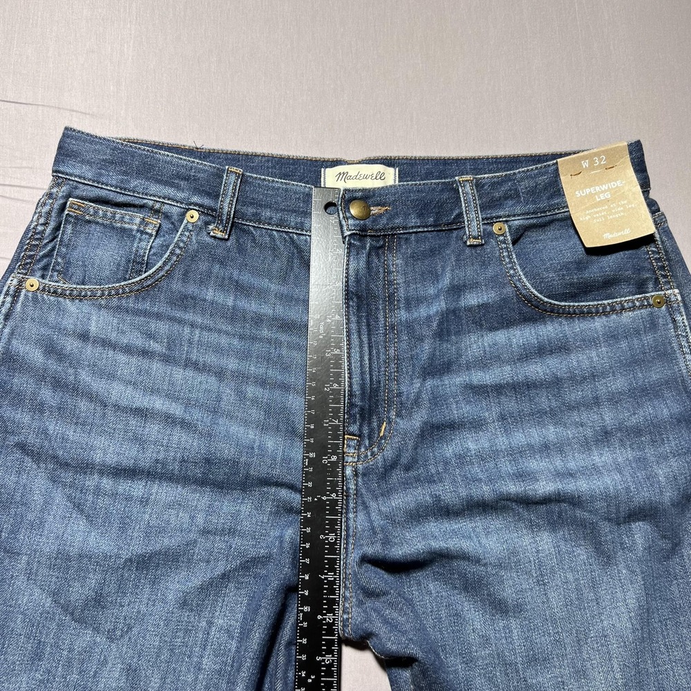 Madewell Superwide-Leg Jeans Softdrape Edition Womens 32 Blue High Waist - Picture 12 of 15